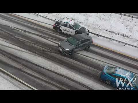9-9-2020 Cars sliding on icy roads, early season snow for Colorado and Wyoming