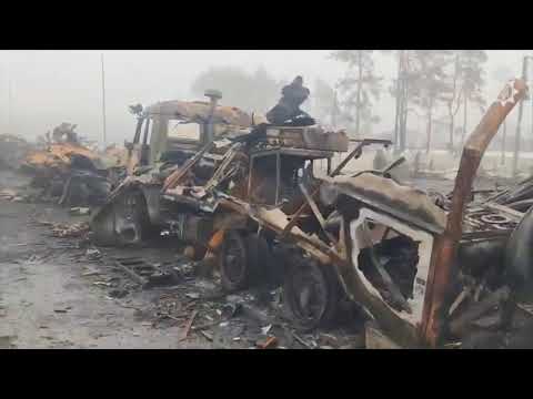 Aparentemente, um comboio destruído. #Ucrânia #Ukraine