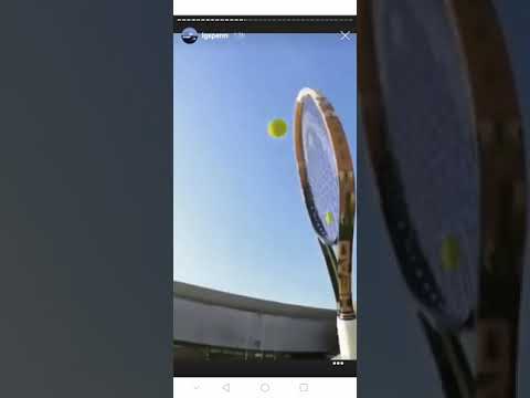Tennis trick game, what a skill.