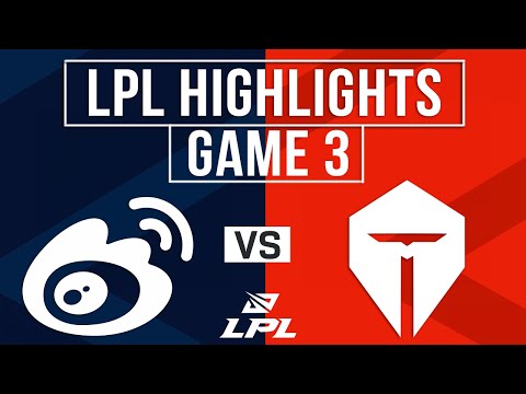 WBG vs TES Highlights Game 3 | LPL 2026 Split 1 | Weibo Gaming vs Top Esports