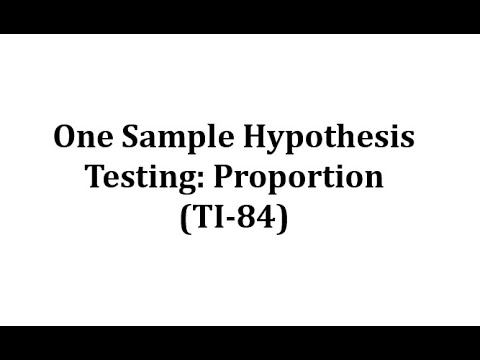 One Sample Hypothesis Testing Proportion Ti 84 Math Help From