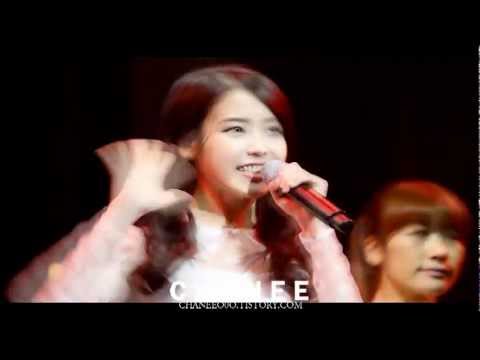 111202 IU (아이유) - aegyo(??) + You & I at New Year's Eve Concert recording (fancam by Chanee)