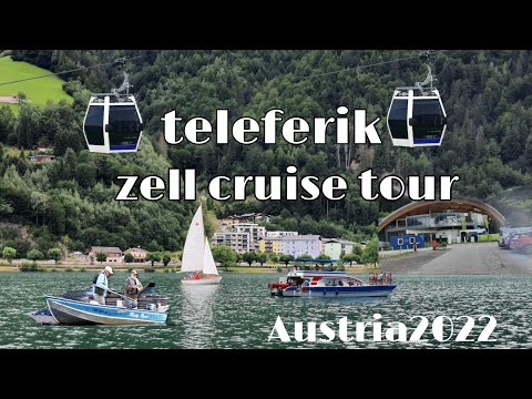 Zell lake view with Zell cruise tour in Zell am see Austria 2022 /Riding in teleferik with Family