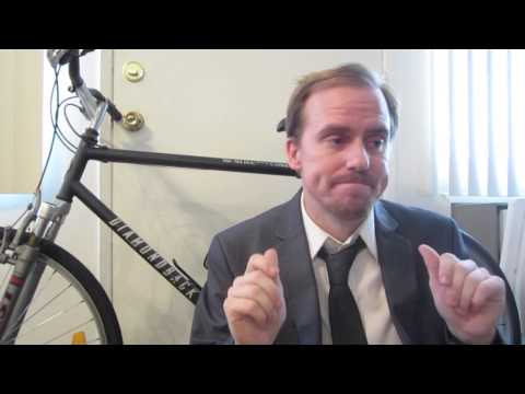 Christoph Waltz cleans his bicycle (Patrick O'Sullivan)