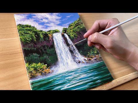 How to Paint Waterfalls / Acrylic Painting / Correa Art