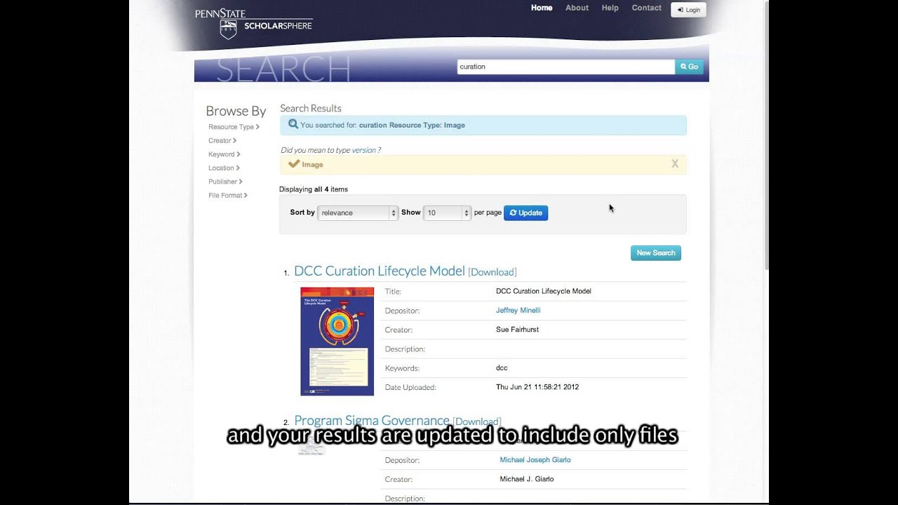 Searching in ScholarSphere