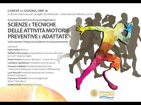 Scienze e tecniche delle attività motorie preventive e adattate - nuovo corso magistrale 2021/2022