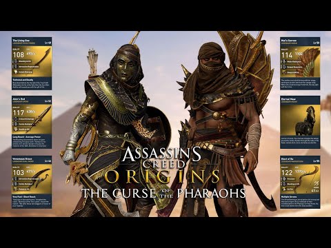 AC ORIGINS ALL OUTFITS, WEAPONS, MOUNT LOCATIONS GUIDE (THE CURSE OF THE PHARAOHS DLC)