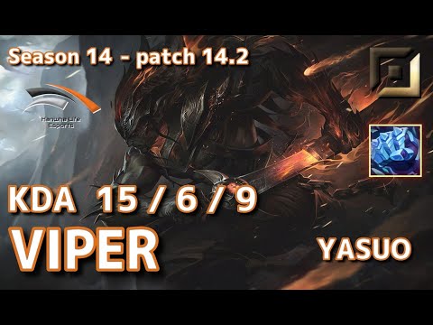 【KRサーバー/GM】HLE Viper ヤスオ(Yasuo) VS KDF Taekoon エズリアル(Ezreal) BOT - Patch14.2 KR Ranked【LoL】