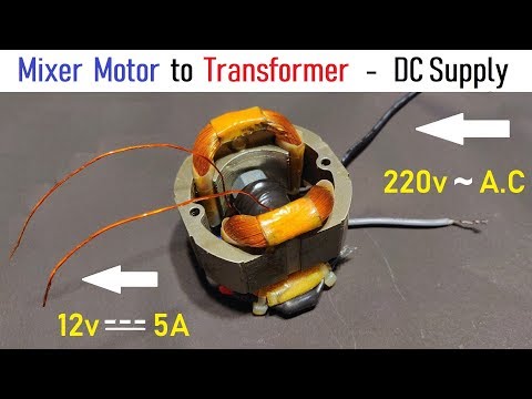 , title : '12V 5 Amps Supply for DC Motor using 220v Mixer Motor as Transformer'
