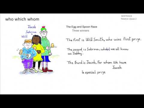Learn English - Sentences: Relative Clauses 2 (who, whom, which)