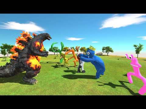 Godzilla Burning vs Rainbow Friends - Animal Revolt Battle Simulator