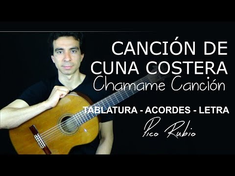 ✔Como Tocar Cancion de Cuna Costera En Guitarra 🎸|  Letra Acordes y Tablatura