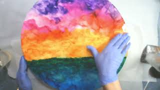 Alcohol Inks and Resin - Sunset on the Water