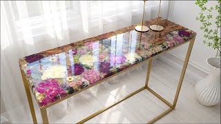 NO EXPERIENCE! Anyone Can Make This Resin Flower Table 🌸✨ DIY RESIN ART