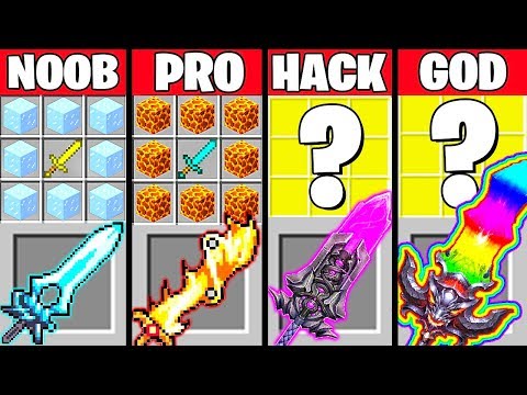 Minecraft Battle: MAGIC SWORD CRAFTING CHALLENGE - NOOB vs PRO vs HACKER vs GOD ~ Funny Animation