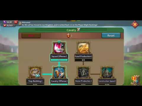 Watch how to set talents for cavalry attack | Lords Mobile