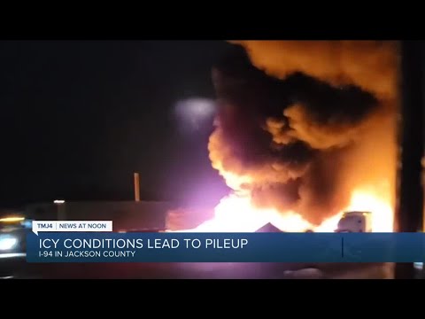No serious injuries reported after massive pileup, full I-94 closure in Jackson County