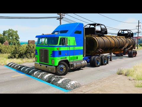 Cars and Truck vs Speed Bumps SPECIAL #122 | BeamNG Drive | TrucksVs
