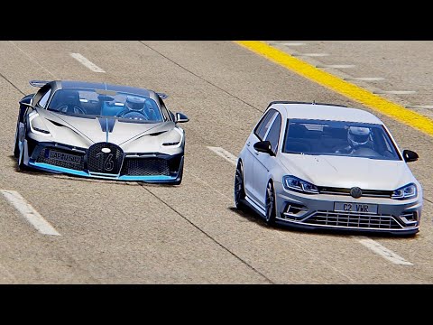 Bugatti Divo vs Golf R Monster - Nardo Speed Ring