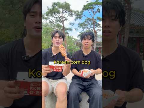 Eating Korean corn dog with my American son!🤤 @hungryhungryhanny #food #americanfood #foodreview