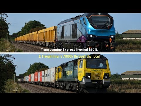 Transpennine Express liveried 68019 through Burbage Common. 30/08/18.
