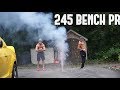 245 BENCH PR! 15 YEARS OLD! | LIFTING WITH FIREWORKS!