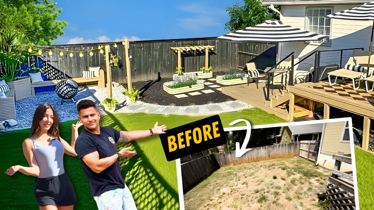 We Transformed our Yard! l FULL TIME LAPSE
