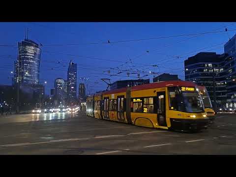 Tramwaje w nocy w Warszawie, Okopowa (15.03.2023)