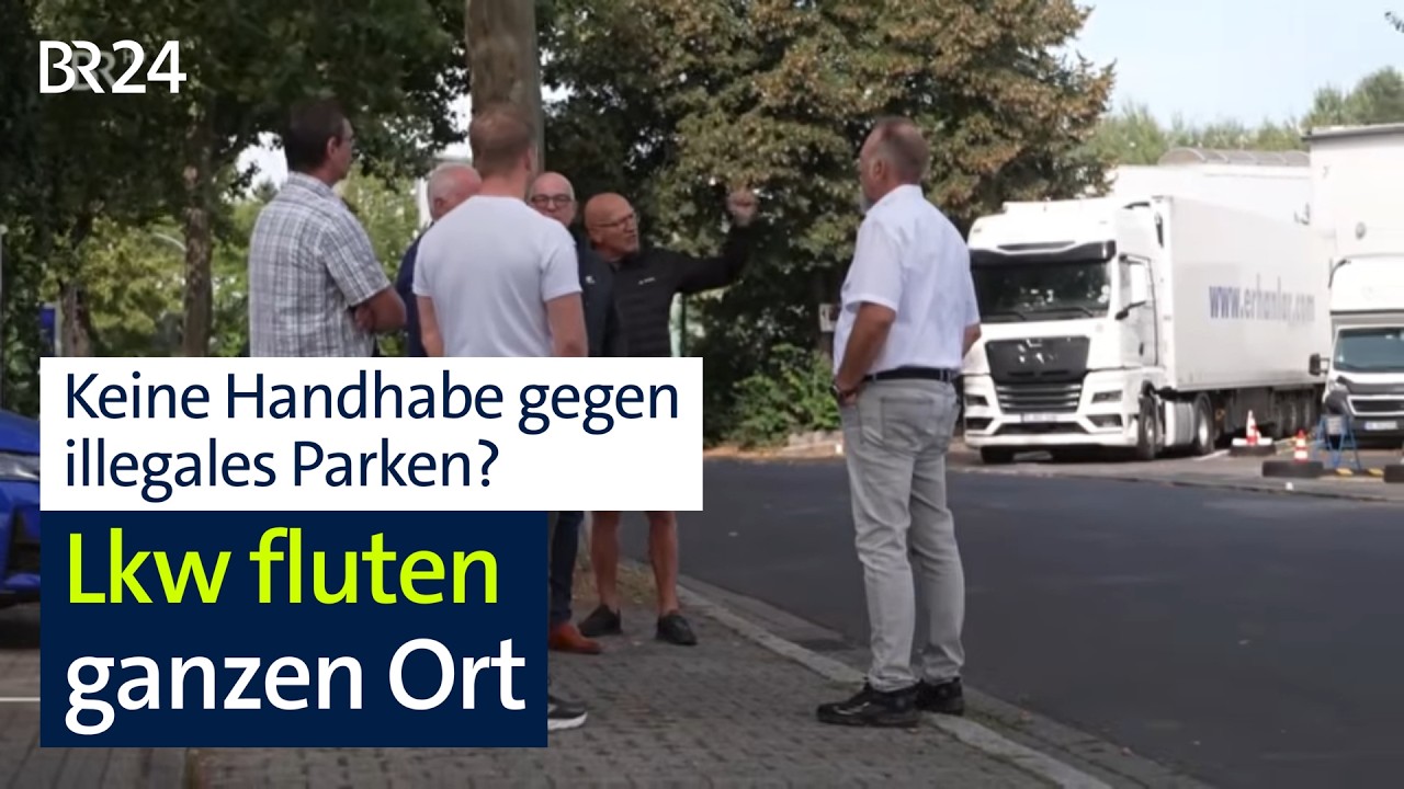 Parkplatzmangel an Raststätten: Lkw-Schwemme belastet ganzen Ort | Abendschau | BR24