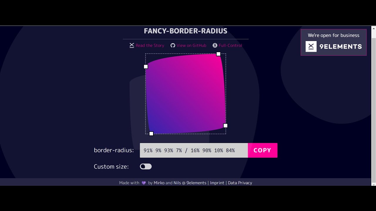 Fancy Border Radius Generator Website - Generate Custom border-radius for CSS