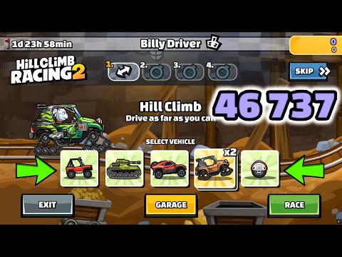 Hill Climb Racing 2 - 46737 points in BILLY DRIVER Team Event Walkthrough