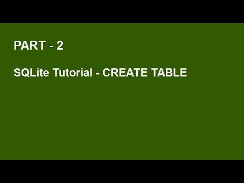 Sqlite Tutorial Part 2 Create Table