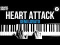 Demi Lovato - Heart Attack Karaoke SLOWER Acoustic Piano Instrumental Cover Lyrics LOWER KEY
