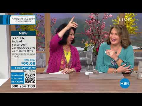 Jade of Yesteryear Carved Jade and Gemstone Sterling Sil...