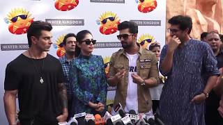 Karan Singh Grover,Kunaal Roy Kapur,Ravi Dubey & Priya Banerjee at launch of 2nd poster of Hindi film 3 DEV at Water Kingdom
