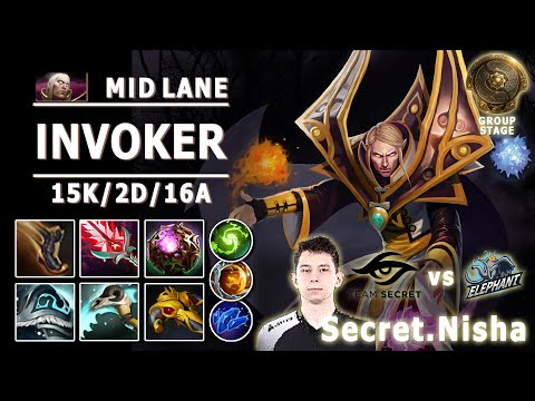 TI 10 | Secret.Nisha Invoker Mid | Secret vs Elephant | Amazing Play | Group Stage | TI Player View