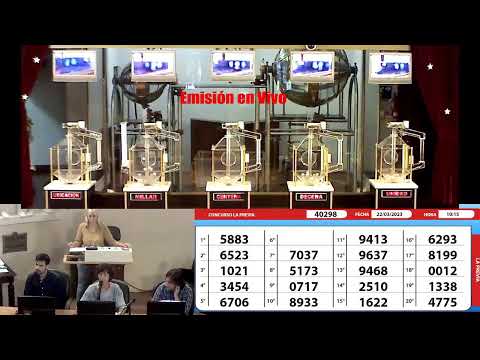 Sorteo de Quiniela LA PREVIA  N°40298  - 22/03/2023 – 10:15hs.-