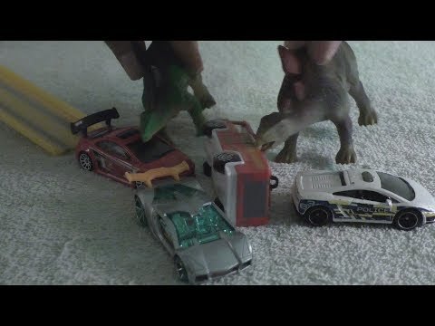 Hot Wheels Track VS Dino Attack!  TOY CARS for KIDS!