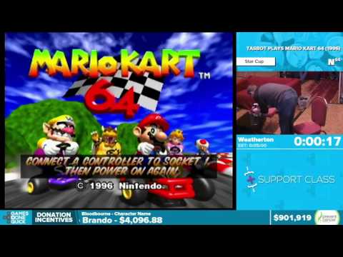 TASBOT Plays Mario Kart 64 by Weatherton in 4:31 - Awesome Games Done Quick 2016 - Part 151