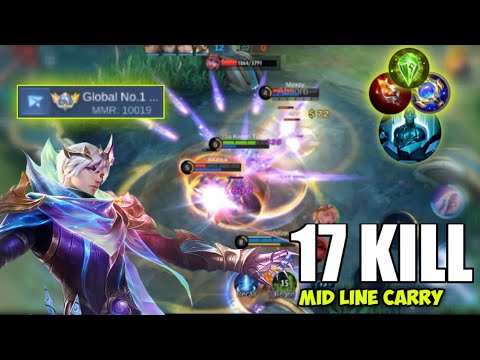10K++ MMR|Top 1 Global Gusion Mid Lane Cary Game#mobilelegend