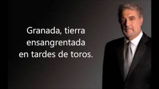 Plácido Domingo - Granada (con letra)