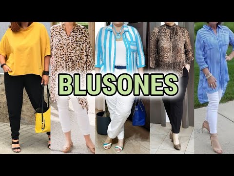 COMBINACIONES MODERNAS de ROPA con BLUSONES Y PANTALON para SEÑORAS de 60 70 80 AÑOS/ looks modernos