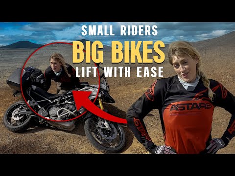 Four ways to pick up a heavy motorcycle. Guaranteed success proven by small girl