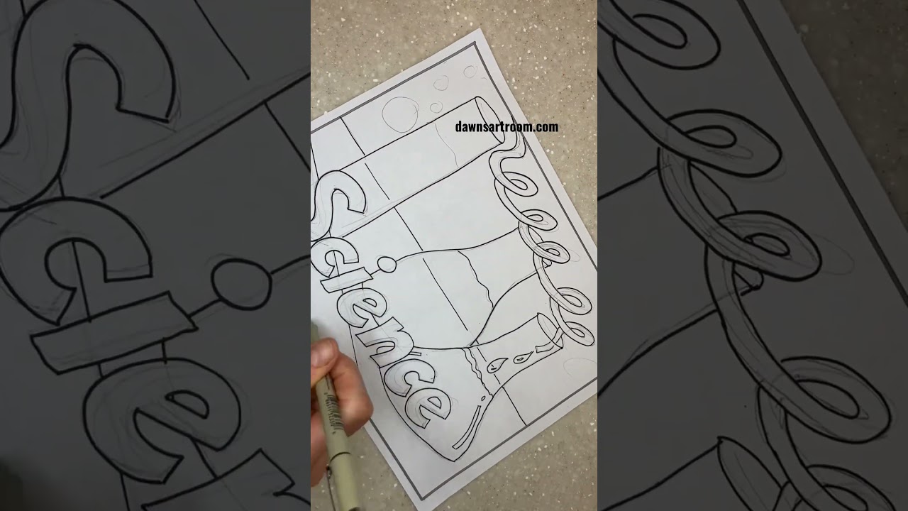 Hand drawn coloring sheet - SCIENCE