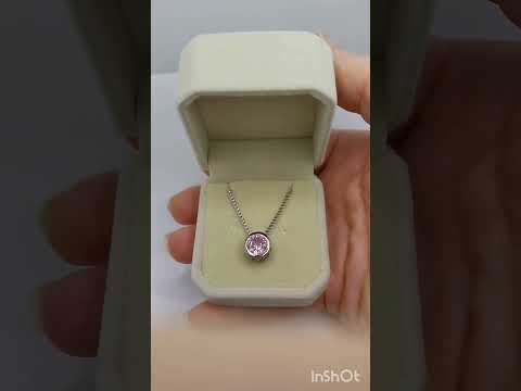 Подарок девушке набор в стиле минимализм "Розовый Александрит диски серебро" колье серьги в бархатном футляре - фото 3 - id-p2403705767