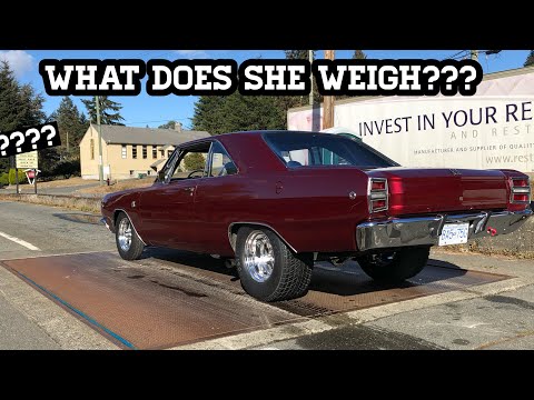 Cruising to the scales! 1968 Dodge Dart drag car weight