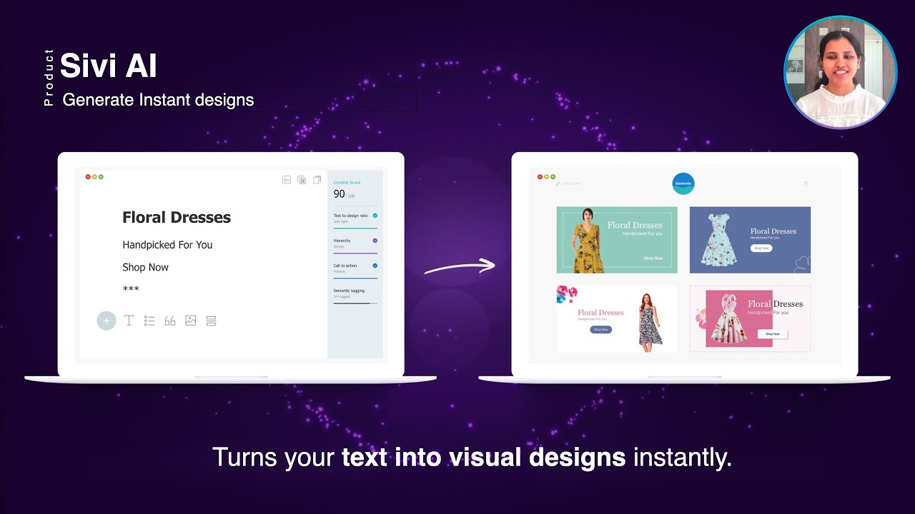 Sivi AI: generative AI design tool for template-free designs