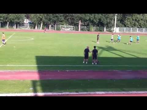 Barcelona U19 bemelegítés a Margitszigeten 2014.08.30. a Fradi ellen