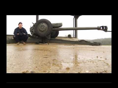 Spc. Seth Henderson trains on Soviet Era Russian D-30 Howitzer